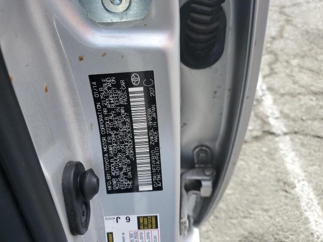 JTDKN3DP2E3055817 - 2014 TOYOTA PRIUS PLUG SILVER photo 12