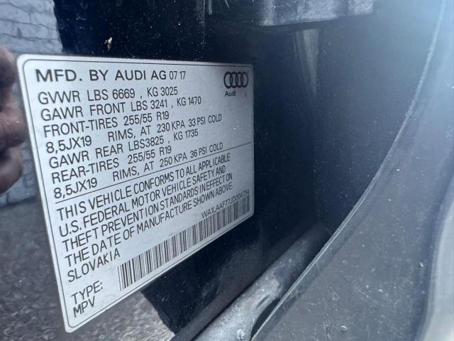 WA1LAAF77JD004734 - 2018 AUDI Q7 PREMIUM PLUS Սև լուսանկար 10