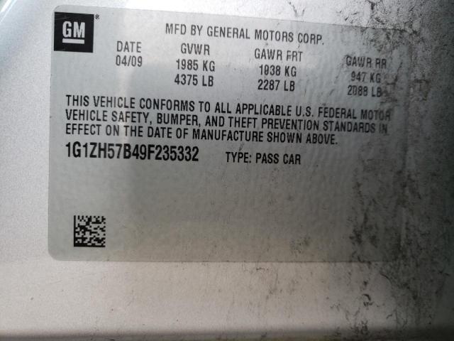 1G1ZH57B49F235332 - 2009 CHEVROLET MALIBU 1LT 银色 照片 12