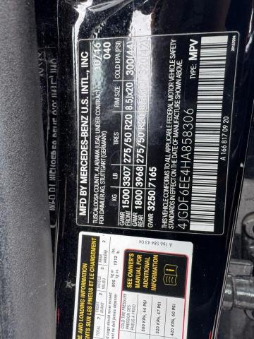 4JGDF6EE4HA858306 - 2017 MERCEDES-BENZ GLS 450 4MATIC BLACK photo 10