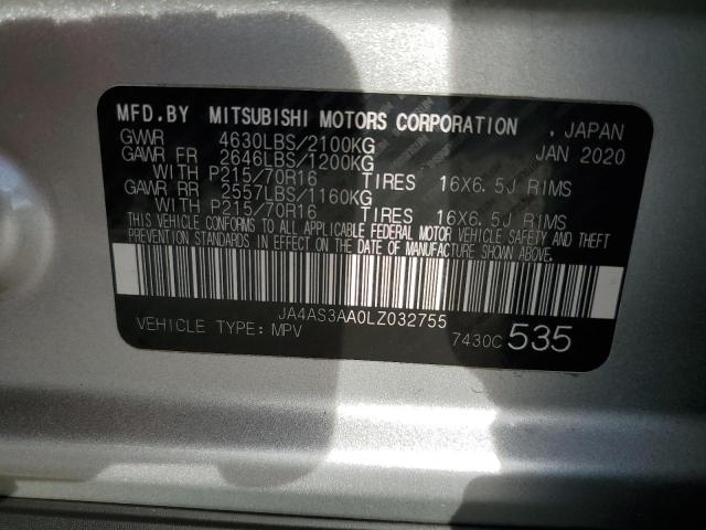 JA4AS3AA0LZ032755 - 2020 MITSUBISHI ECLIPSE CR ES SILVER photo 13