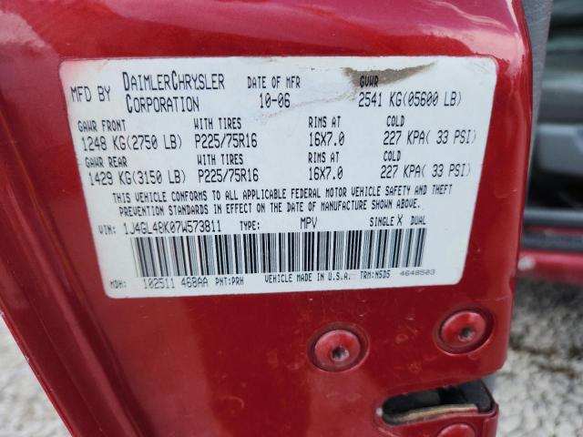 1J4GL48K07W573811 - 2007 JEEP LIBERTY SPORT 栗色 照片 13