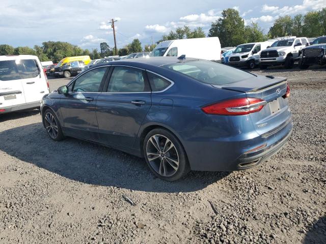 3FA6P0K96KR253043 - 2019 FORD FUSION TITANIUM BLUE photo 2