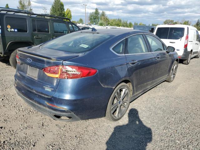 3FA6P0K96KR253043 - 2019 FORD FUSION TITANIUM BLUE photo 3