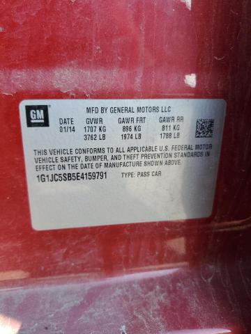 1G1JC5SB5E4159791 - 2014 CHEVROLET SONIC LT RED photo 12