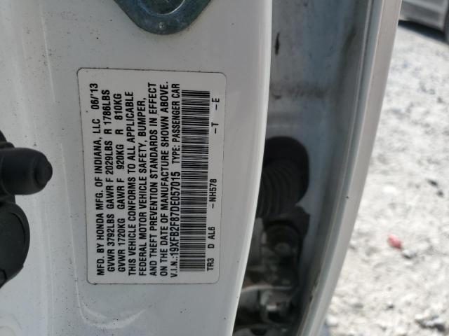 19XFB2F87DE057015 - 2013 HONDA CIVIC EX WHITE photo 13