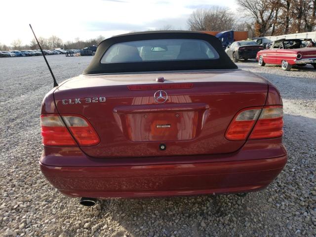 WDBLK65G71T058962 - 2001 MERCEDES-BENZ CLK 320 MAROON photo 6