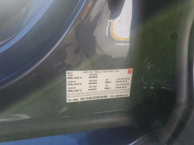 5YJSA1E2XHF187640 - 2017 TESLA MODEL S Գրաֆիտ լուսանկար 12