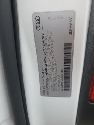 WUABWCF57KA900759 - 2019 AUDI RS5 WHITE photo 12