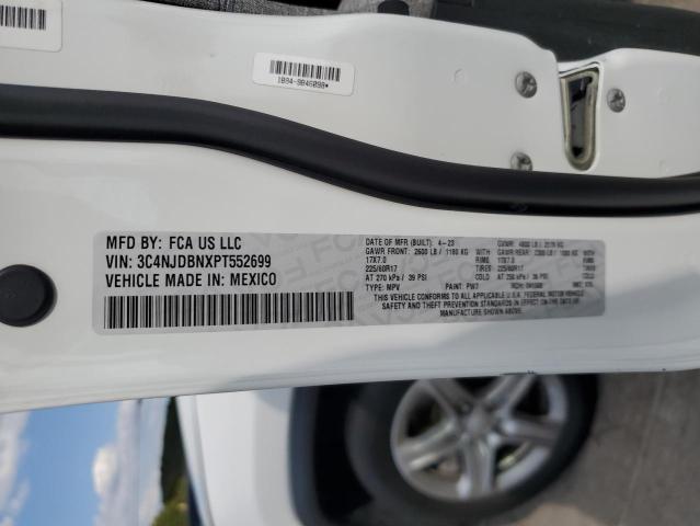 3C4NJDBNXPT552699 - 2023 JEEP COMPASS LATITUDE Biały zdjęcie 13