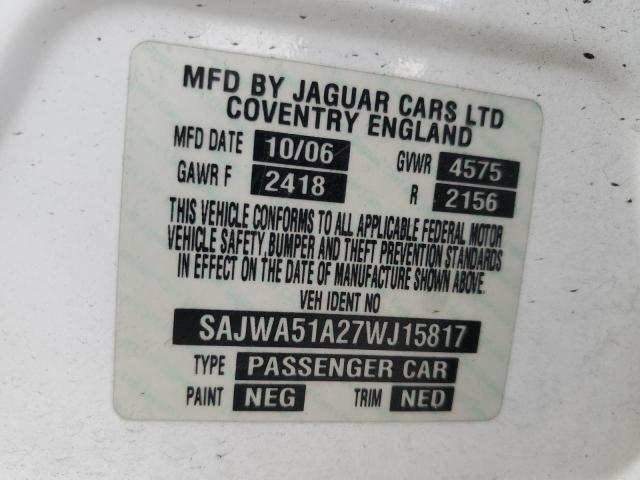 SAJWA51A27WJ15817 - 2007 JAGUAR X-TYPE 3.0 WHITE photo 12