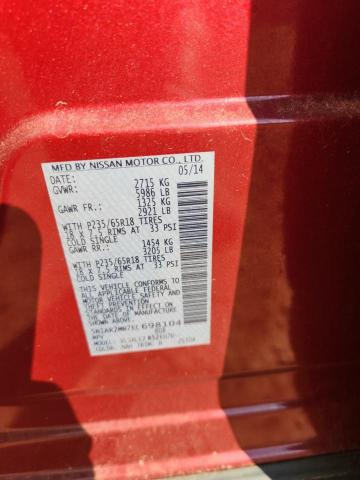 5N1AR2MN7EC698104 - 2014 NISSAN PATHFINDER S RED photo 13