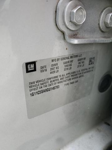 1G11C5SA8GU149783 - 2016 CHEVROLET MALIBU LIM LT 银色 照片 12