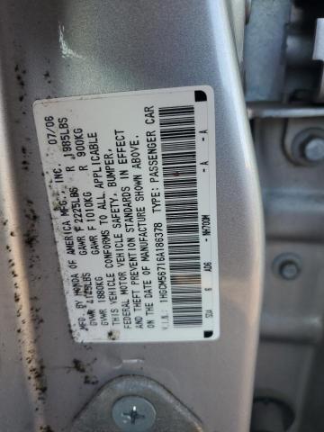 1HGCM56716A186378 - 2006 HONDA ACCORD EX SILVER photo 12