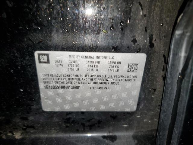 1G1JB5SH9H4136901 - 2017 CHEVROLET SONIC LS BLACK photo 12