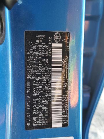 2T1KR32E87C677113 - 2007 TOYOTA COROLLA MA XR BLUE photo 13