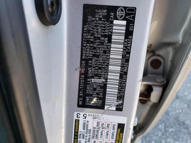 2T1BR32E76C687548 - 2006 TOYOTA COROLLA CE SILVER photo 12