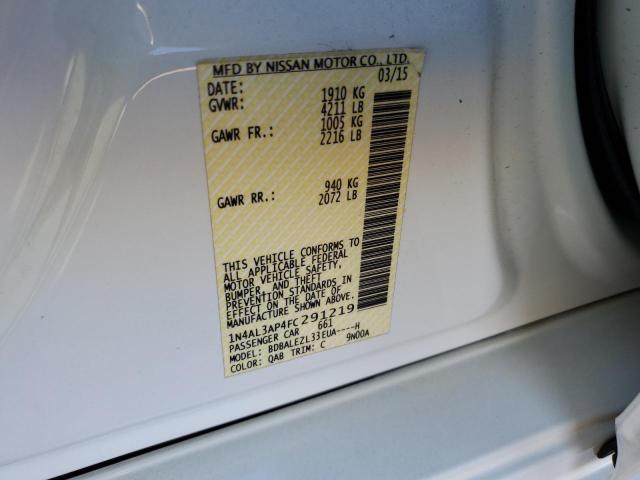 1N4AL3AP4FC291219 - 2015 NISSAN ALTIMA 2.5 WHITE photo 13