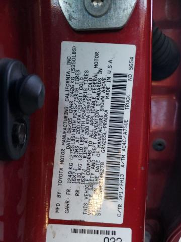 5TEJU62N96Z146278 - 2006 TOYOTA TACOMA DOUBLE CAB PRERUNNER RED photo 12