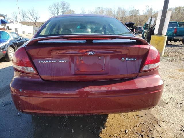 1FAHP56S54A140989 - 2004 FORD TAURUS SEL BURGUNDY photo 6