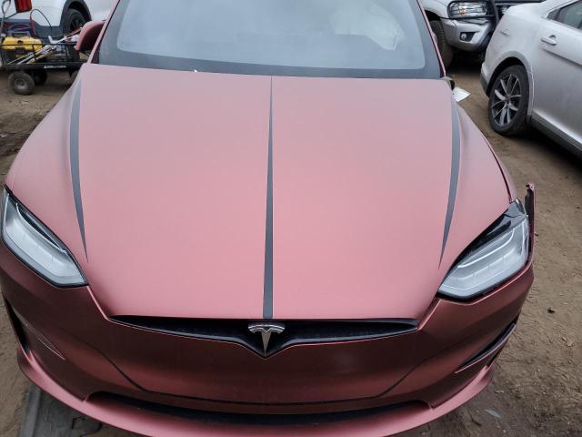 7SAXCBE6XNF345479 - 2022 TESLA MODEL X BURGUNDY photo 5