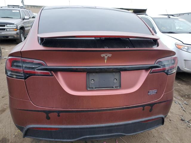 7SAXCBE6XNF345479 - 2022 TESLA MODEL X BURGUNDY photo 6