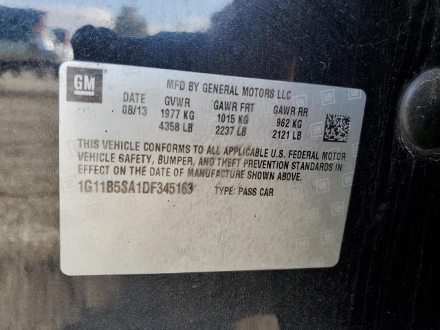 1G11B5SA1DF345163 - 2013 CHEVROLET MALIBU LS BLACK photo 12