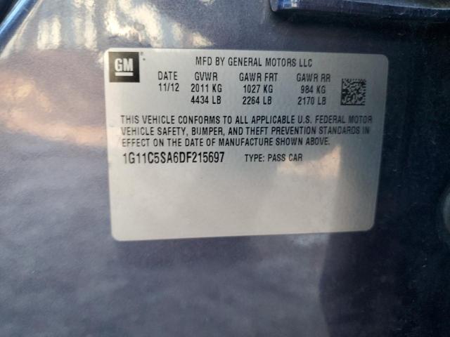 1G11C5SA6DF215697 - 2013 CHEVROLET MALIBU 1LT Boz foto 12