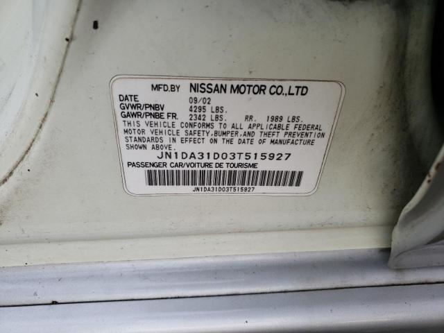 JN1DA31D03T515927 - 2003 NISSAN MAXIMA GLE SILVER photo 12