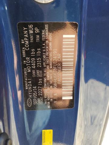 KMHHU6KJ8FU124191 - 2015 HYUNDAI GENESIS CO 3.8L BLUE photo 12