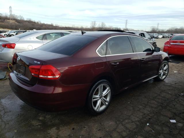 1VWBS7A38EC102685 - 2014 VOLKSWAGEN PASSAT SE BURGUNDY photo 3