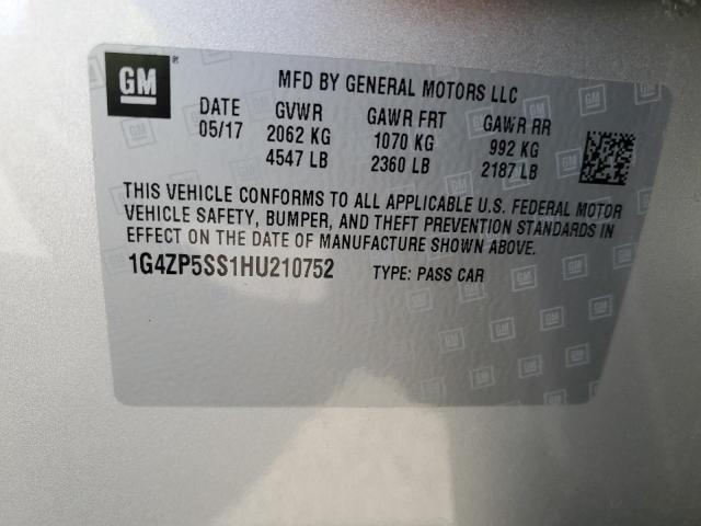1G4ZP5SS1HU210752 - 2017 BUICK LACROSSE ESSENCE SILVER photo 13