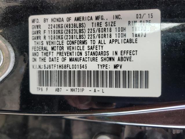 5J6TF1H58FL001545 - 2015 HONDA CROSSTOUR EXL Schwarz Foto 12