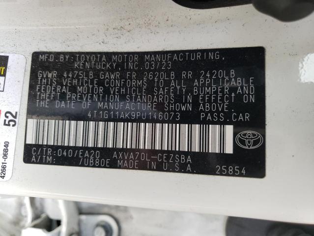 4T1G11AK9PU146073 - 2023 TOYOTA CAMRY SE NIGHT SHADE WHITE photo 13
