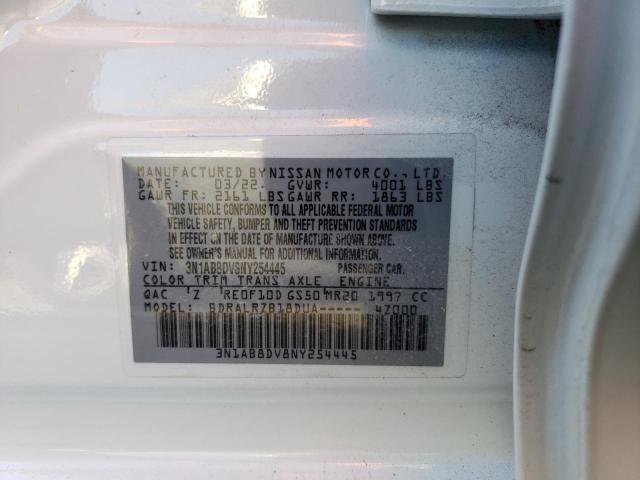 3N1AB8DV8NY254445 - 2022 NISSAN SENTRA SR WHITE photo 12