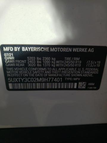 5UXTY3C02M9H77401 - 2021 BMW X3 SDRIVE30I WHITE photo 13