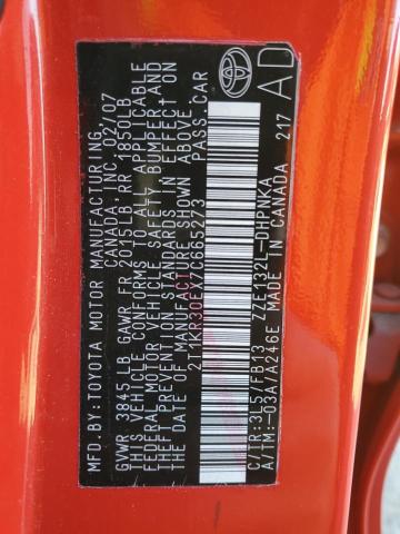 2T1KR30EX7C665273 - 2007 TOYOTA COROLLA MA XR RED photo 12