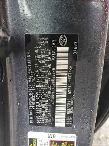 4T1BK46K58U063646 - 2008 TOYOTA CAMRY LE GRAY photo 12