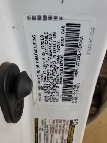 1NXBR32E25Z457249 - 2005 TOYOTA COROLLA CE 白色 照片 12