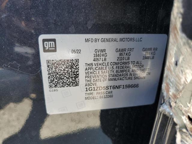 1G1ZD5ST6NF159666 - 2022 CHEVROLET MALIBU LT BLACK photo 12