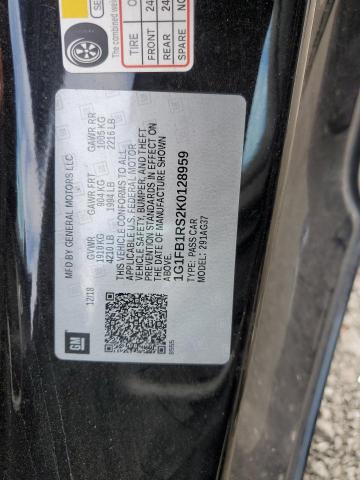 1G1FB1RS2K0128959 - 2019 CHEVROLET CAMARO LS შავი ფოტო 12