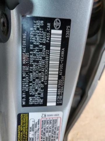 4T1BE32K26U699722 - 2006 TOYOTA CAMRY LE SILVER photo 12