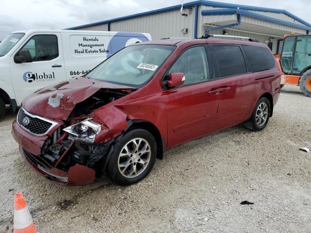 KNDMG4C72E6581311 - 2014 KIA SEDONA LX RED photo 1