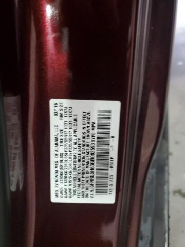 5FNRL5H63GB082693 - 2016 HONDA ODYSSEY EXL BURGUNDY photo 13