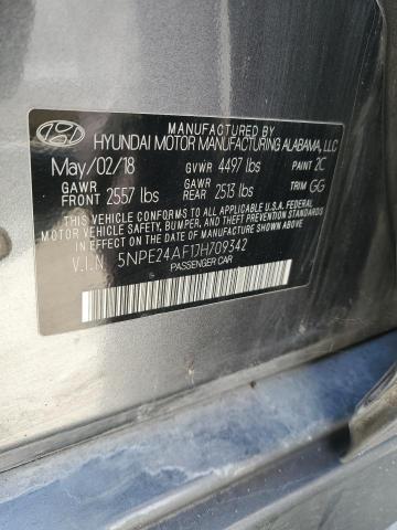 5NPE24AF1JH709342 - 2018 HYUNDAI SONATA SE GRAY photo 12