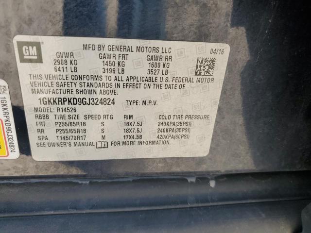 1GKKRPKD9GJ324824 - 2016 GMC ACADIA SLE BLUE photo 13