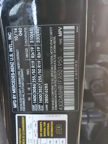 4JGDA5HB1FA501950 - 2015 MERCEDES-BENZ ML 350 4MATIC BLACK photo 13