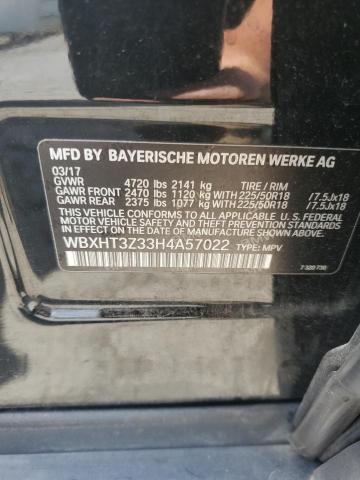 WBXHT3Z33H4A57022 - 2017 BMW X1 XDRIVE28I BLACK photo 12