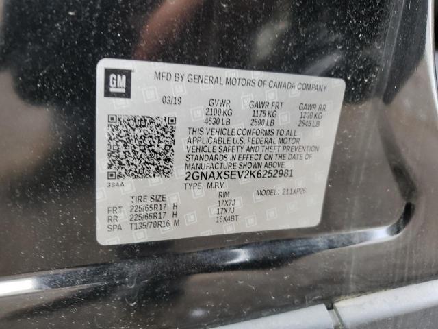 2GNAXSEV2K6252981 - 2019 CHEVROLET EQUINOX LS BLACK photo 13