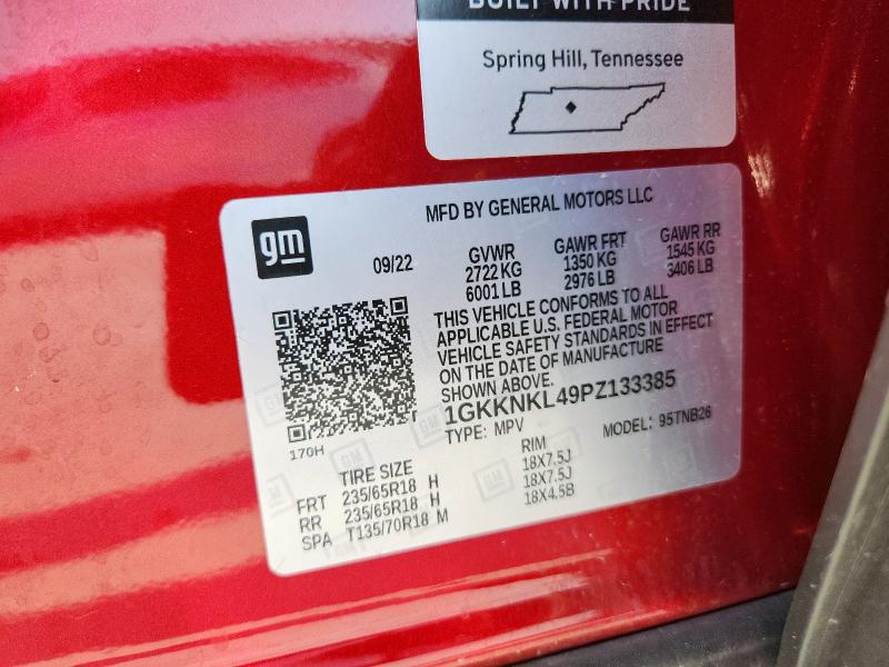 1GKKNKL49PZ133385 - 2023 GMC ACADIA SLE 红色 照片 14